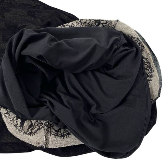 fuzzi jean paul gaultier women’s size medium black mesh floral lace dress - Picture 4 of 9